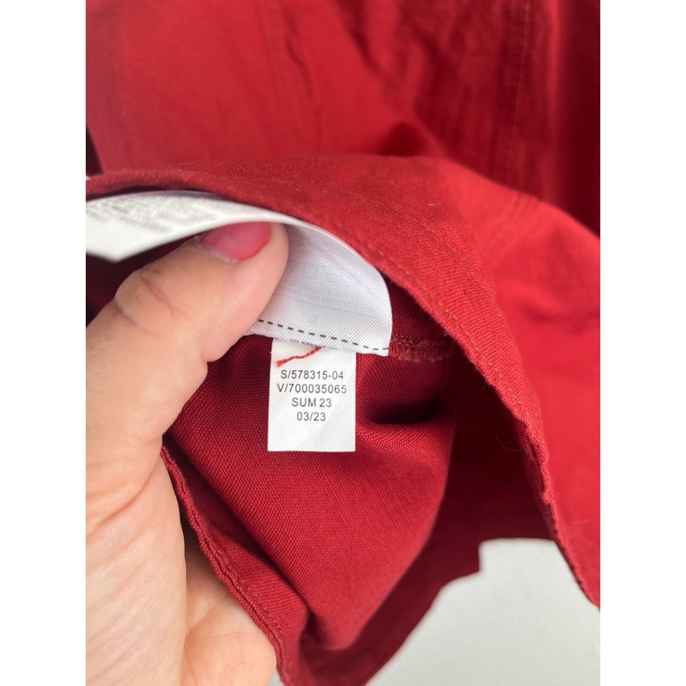 Banana Republic Linen Blend Utility Skirt Button Front Cargo Pocket Red 6 - Picture 8 of 8